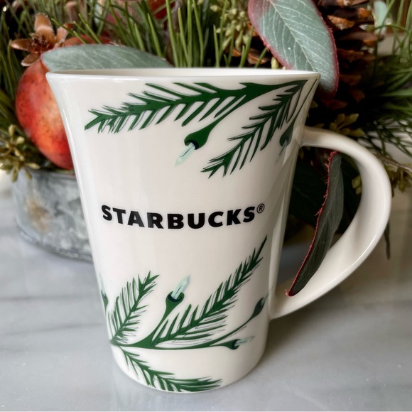 Starbucks•2020 Christmas/Holiday Collection•Logo Mug with Lit Evergreen Branches - Picture 1 of 12